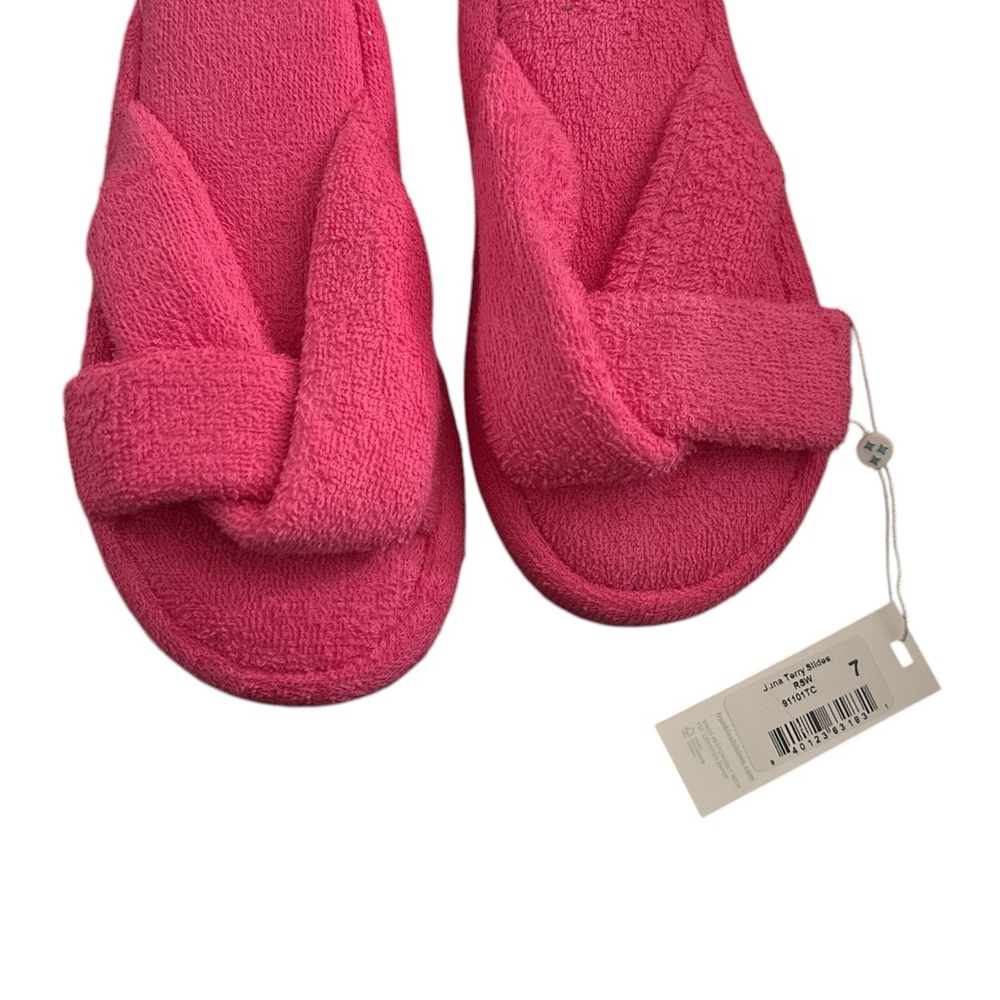 Cozy Pink Terry Cloth Slippers